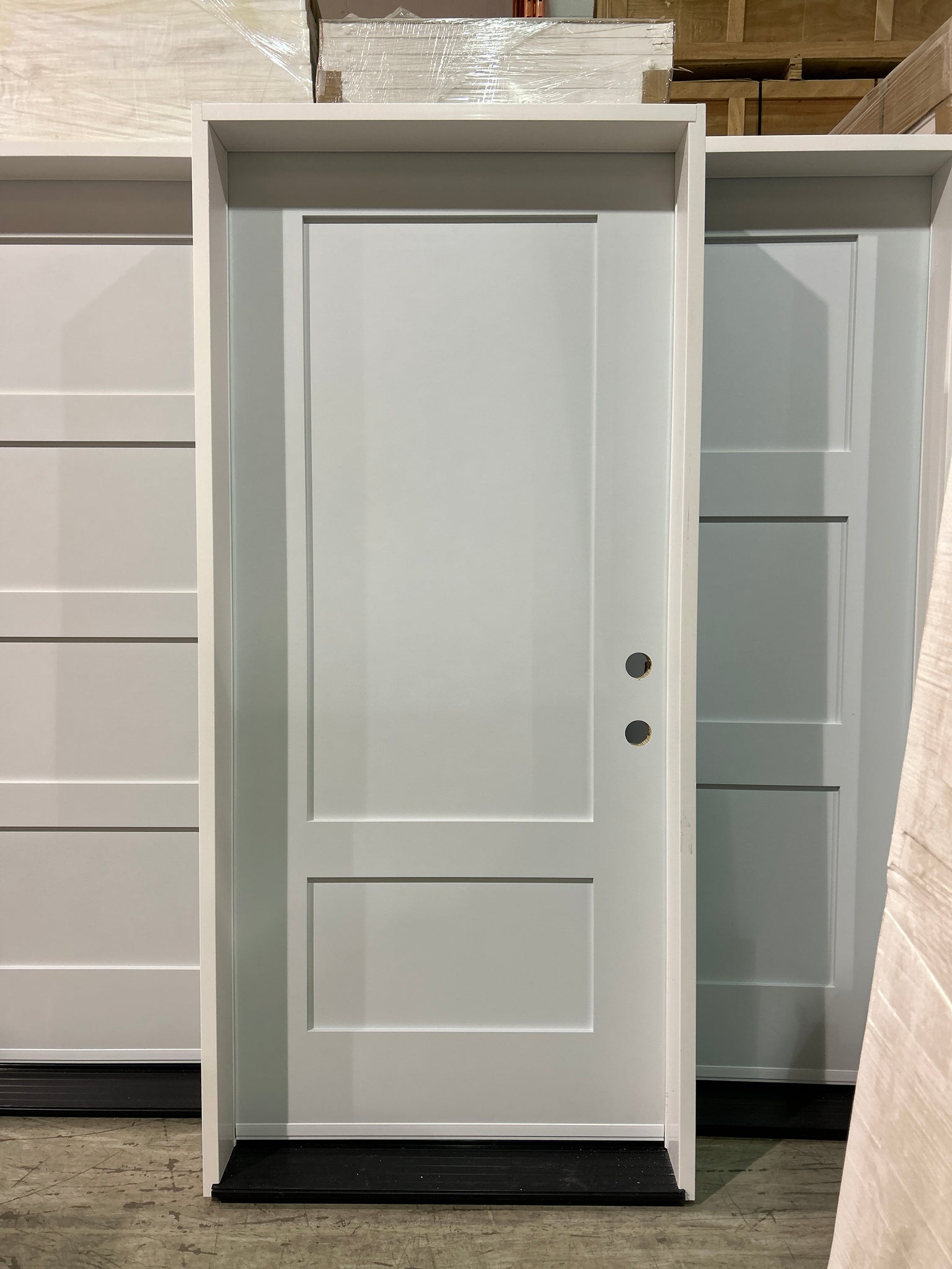 BL-FGS2PHSH - Prehung Single Exterior Fiberglass Door 80" - 2 Panel Hollister Shaker