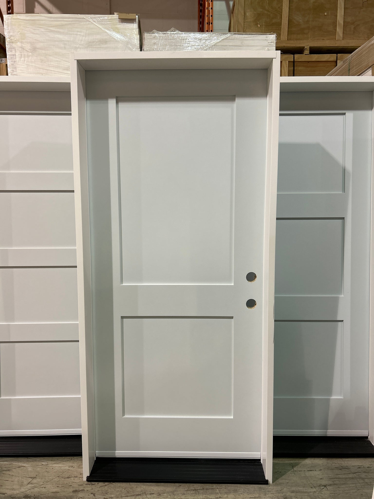 BL-FGS2PSTSH - Prehung Single Exterior Fiberglass Door 80" - 2 Panel Square Top Shaker
