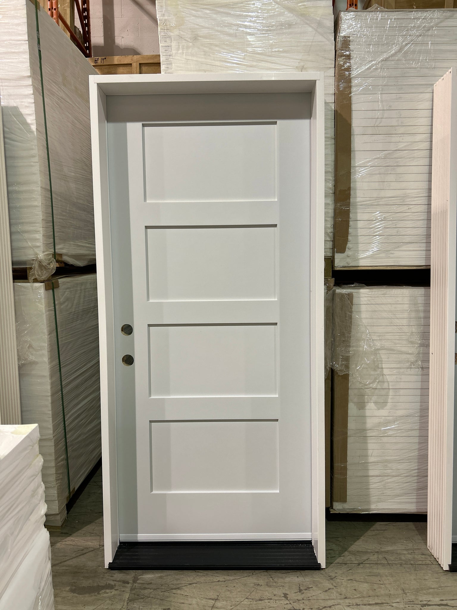 BL-FGS4PSH - Prehung Single Exterior Fiberglass Door 80" - 4 Panel Shaker