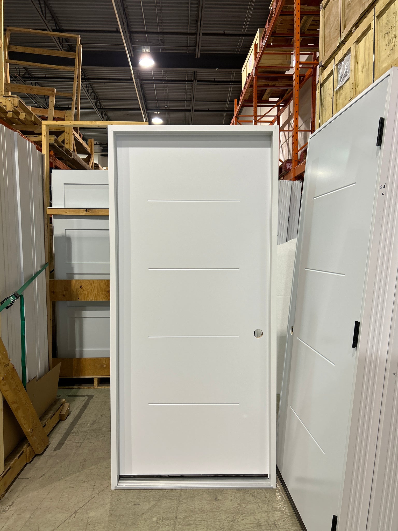 EC-PX4G - Prehung Single Exterior Steel Door 80" - 4 Groove