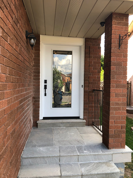 PX - Prehung 42" White Prefinished Single Steel Insulated Entry Door System (Full Size Glass Insert)