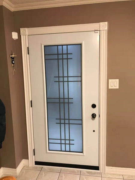 PX - Prehung 42" White Prefinished Single Steel Insulated Entry Door System (Full Size Glass Insert)