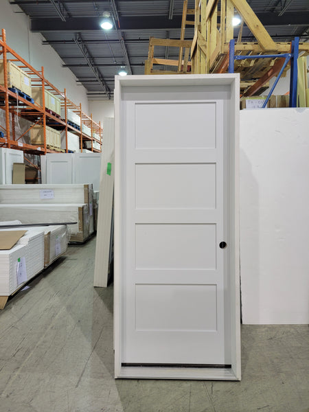 BL-FGS4PSH - Prehung Single Exterior Fiberglass Door 80" - 4 Panel Shaker