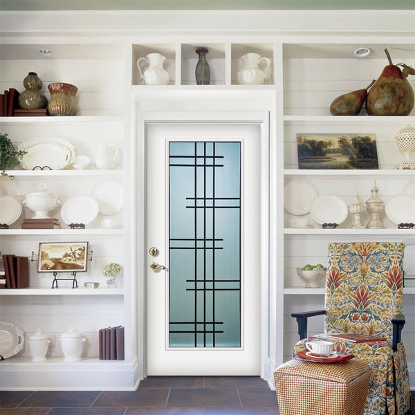 PX - Prehung 42" White Prefinished Single Steel Insulated Entry Door System (Full Size Glass Insert)