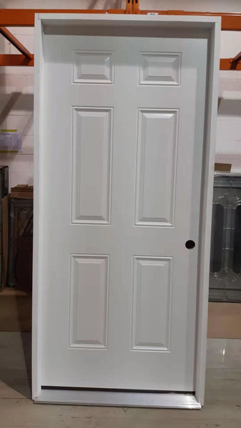 BL-PX6P - Prehung Single Exterior Steel Door 80" - 6 Panel
